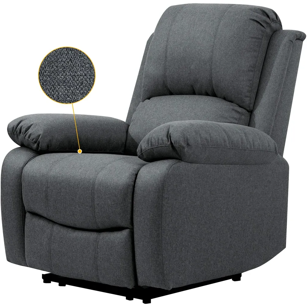 Electric Recliner Chair - Dark Grey, Linen