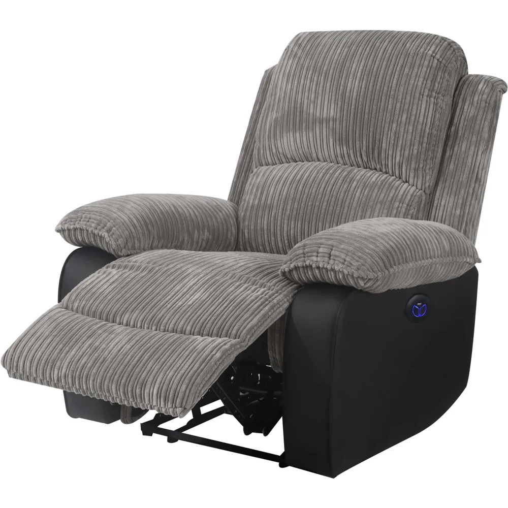 Electric Recliner Chair - Grey, Cord Fabric