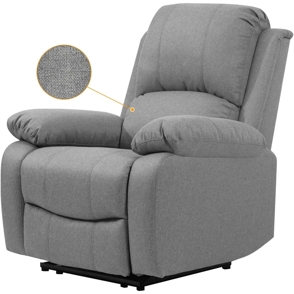 Electric Recliner Chair - Light Grey, Linen