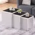 Glass Nest of Tables Set of 3 - White