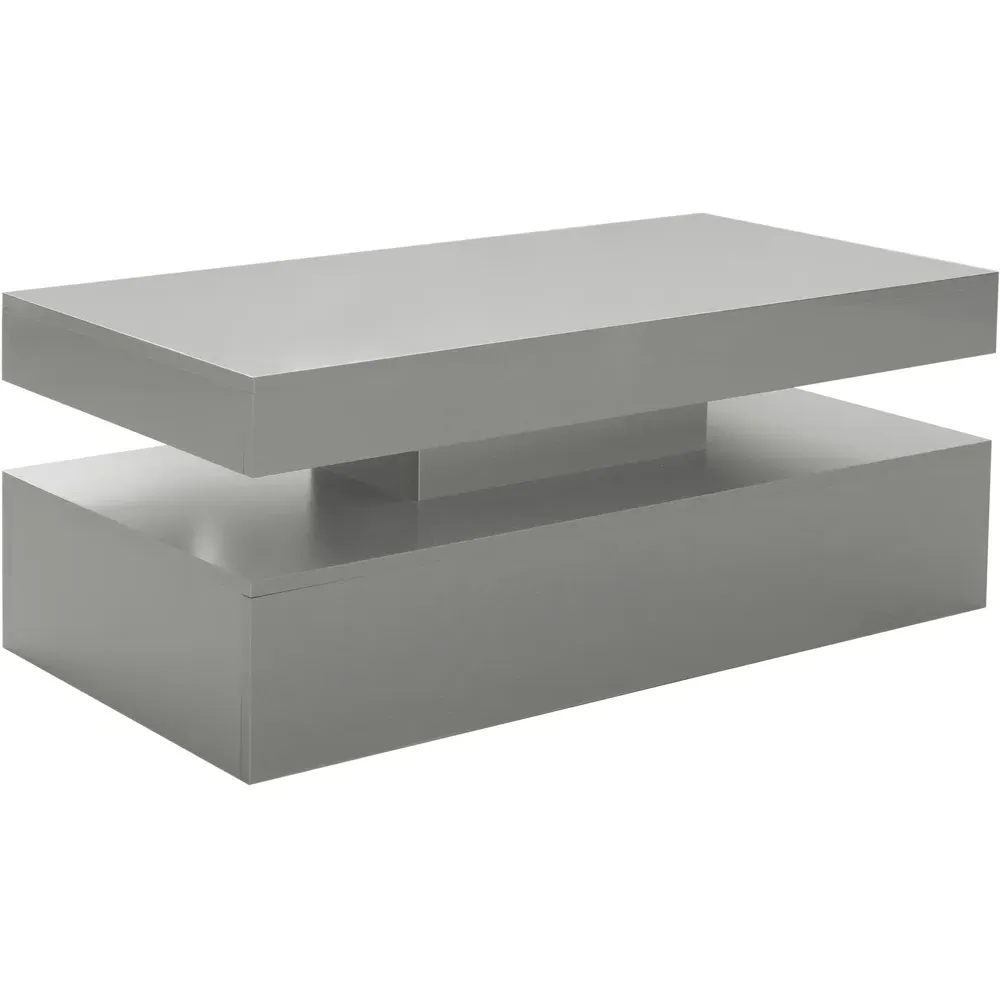 High Gloss LED Coffee Table - Grey