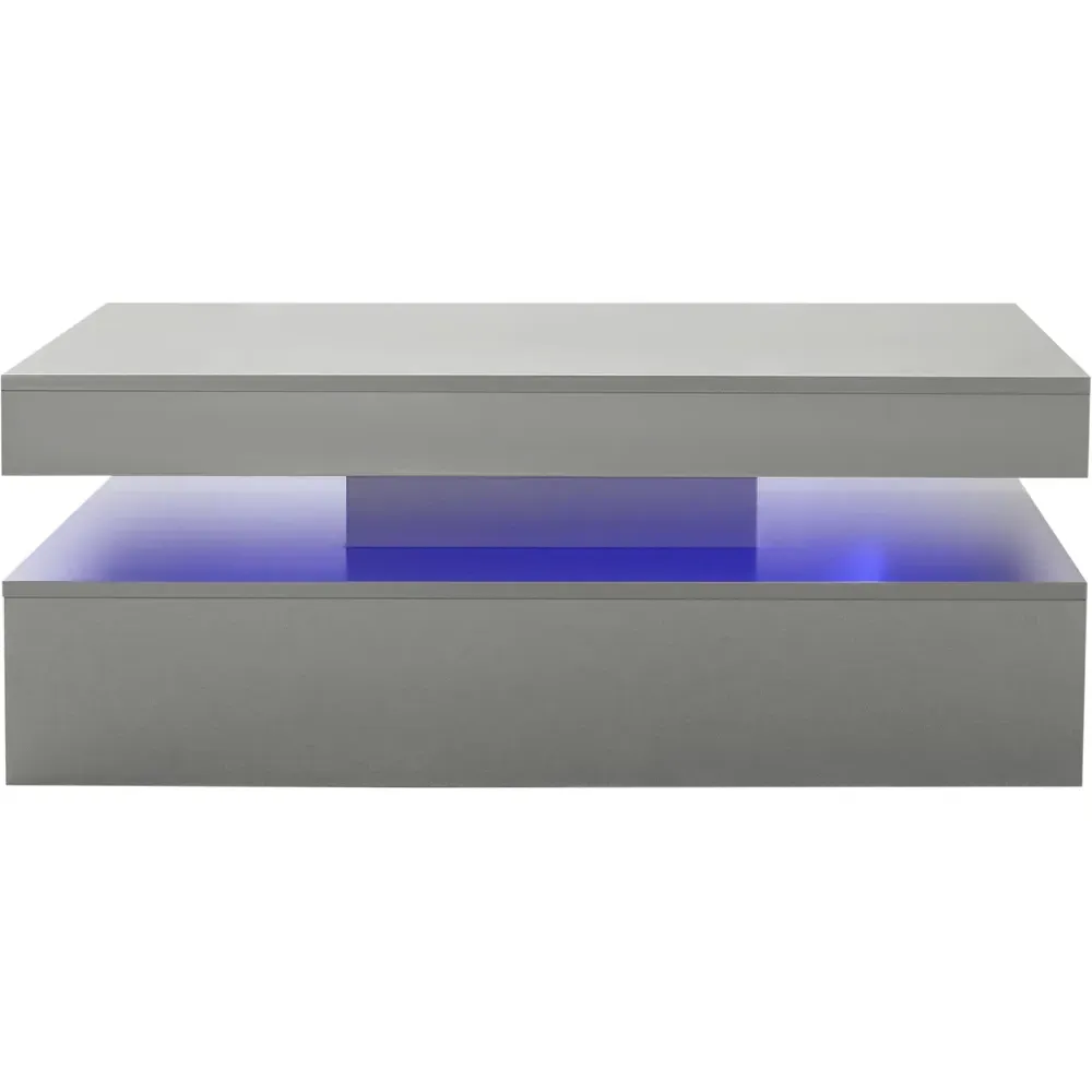 High Gloss LED Coffee Table - Grey