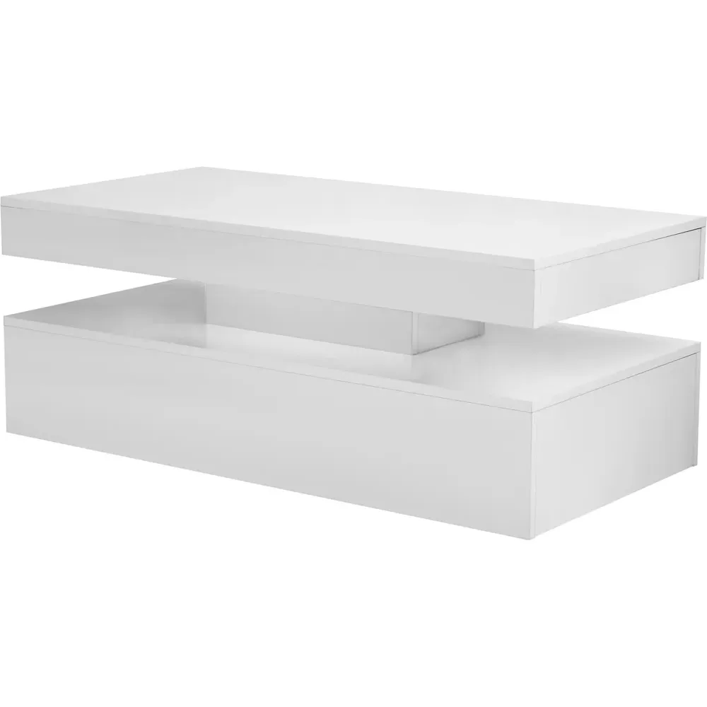 High Gloss LED Coffee Table - White