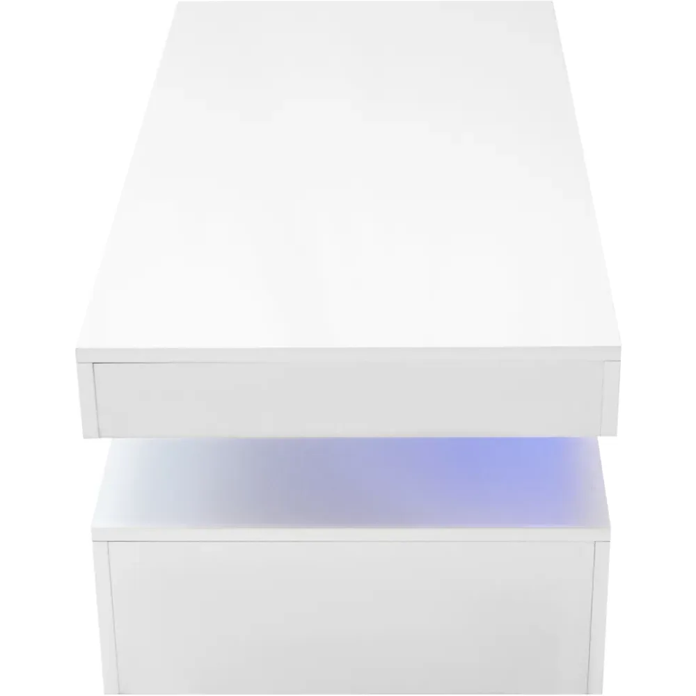 High Gloss LED Coffee Table - White