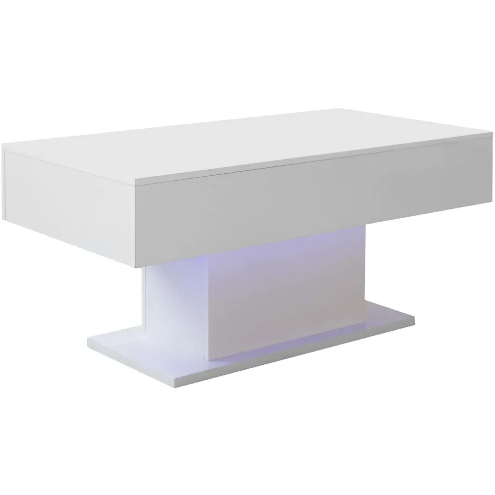 High Gloss LED Coffee Table - White