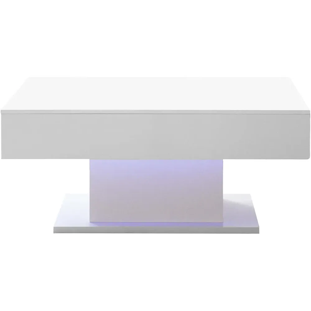 High Gloss LED Coffee Table - White