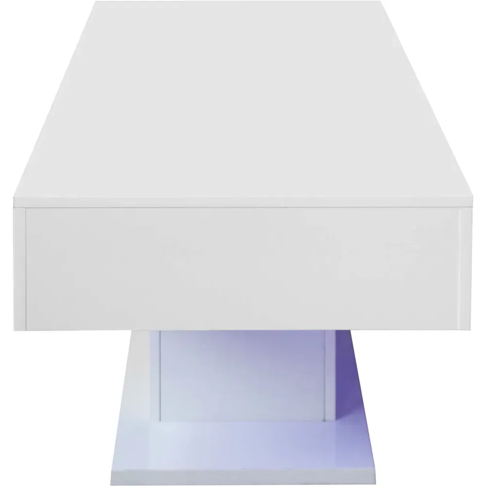 High Gloss LED Coffee Table - White