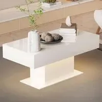 High Gloss LED Coffee Table - White
