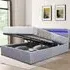 King Size Ottoman Bed Frame with LED Storage - Grey