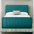 King Size Ottoman Bed Frame with Storage - Green, Velvet