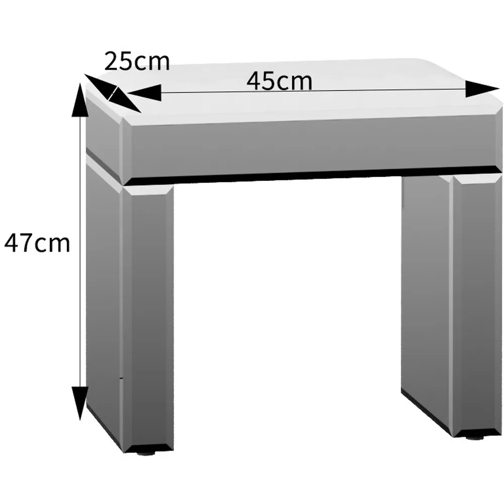 Mirrored Dressing Table Stool