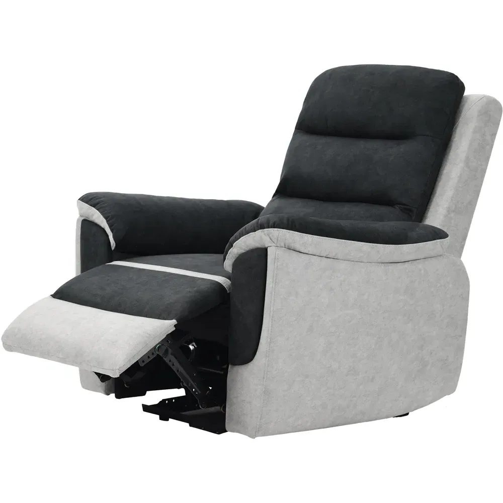Recliner Chair with Manual Recline - Grey, Fabric