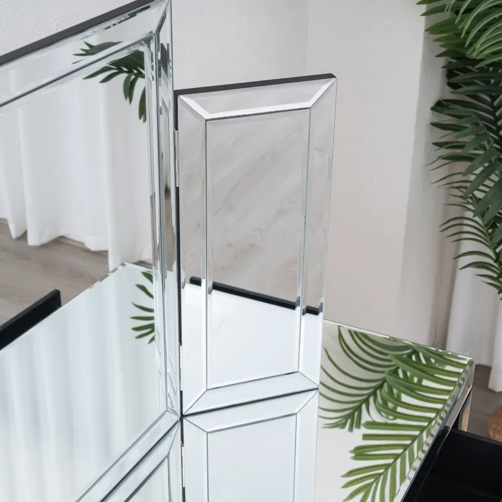 Rectangular Dressing Table Mirror with Side Panels