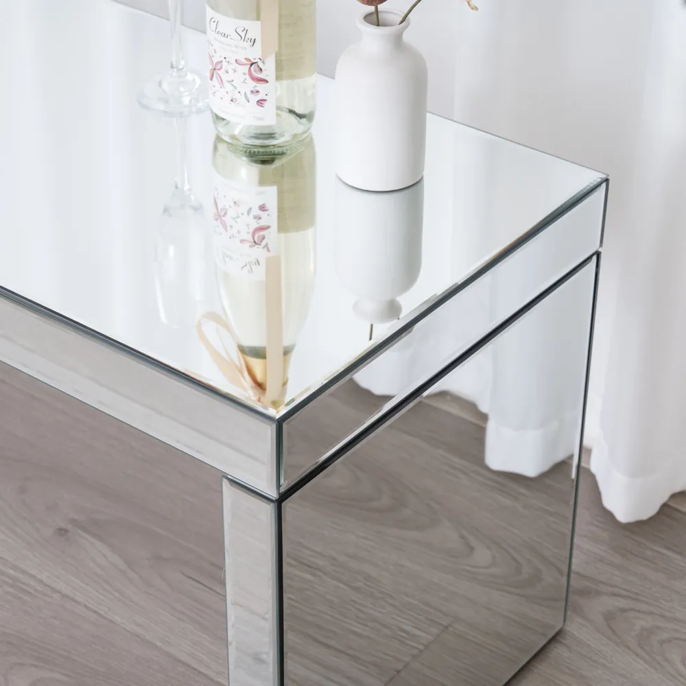 Rectangular Mirrored Glass Coffee Table