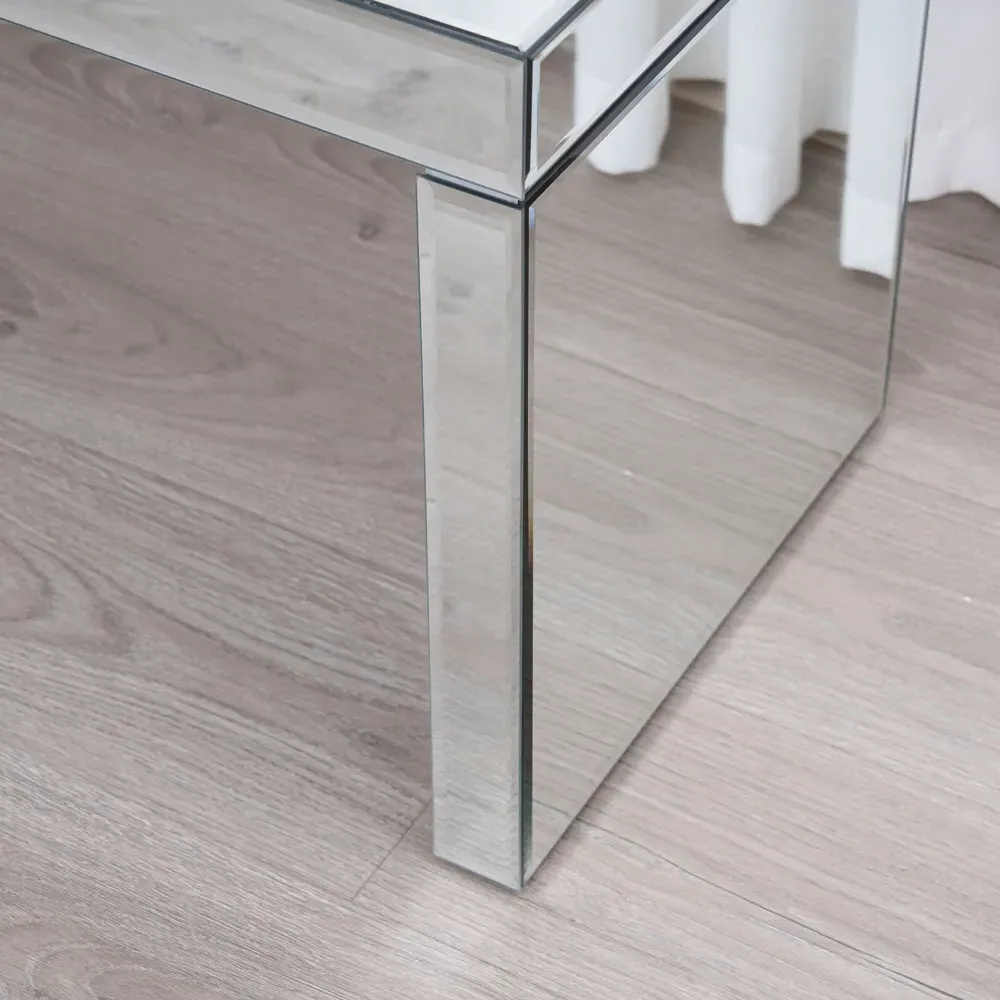 Rectangular Mirrored Glass Coffee Table