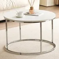 Round Coffee Table - White, Metal