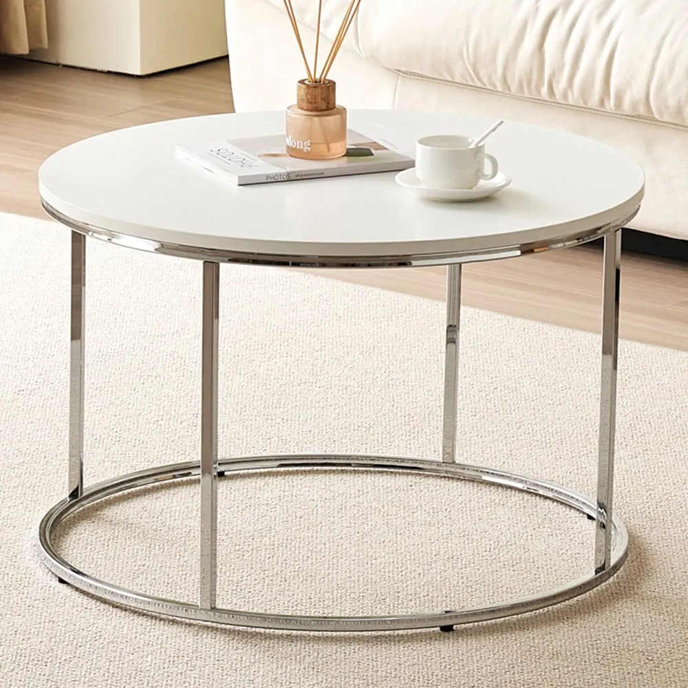 Round Coffee Table - White, Metal image