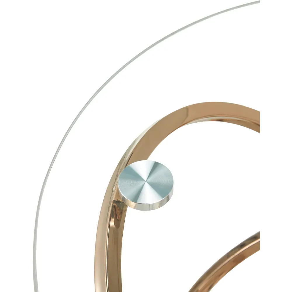 Round Glass Side Table - Gold