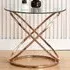 Round Glass Side Table - Gold