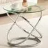 Round Side Table - Silver, Tempered Glass