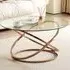 Round Tempered Glass Coffee Table - Gold