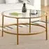 Round Tempered Glass Coffee Table - Gold