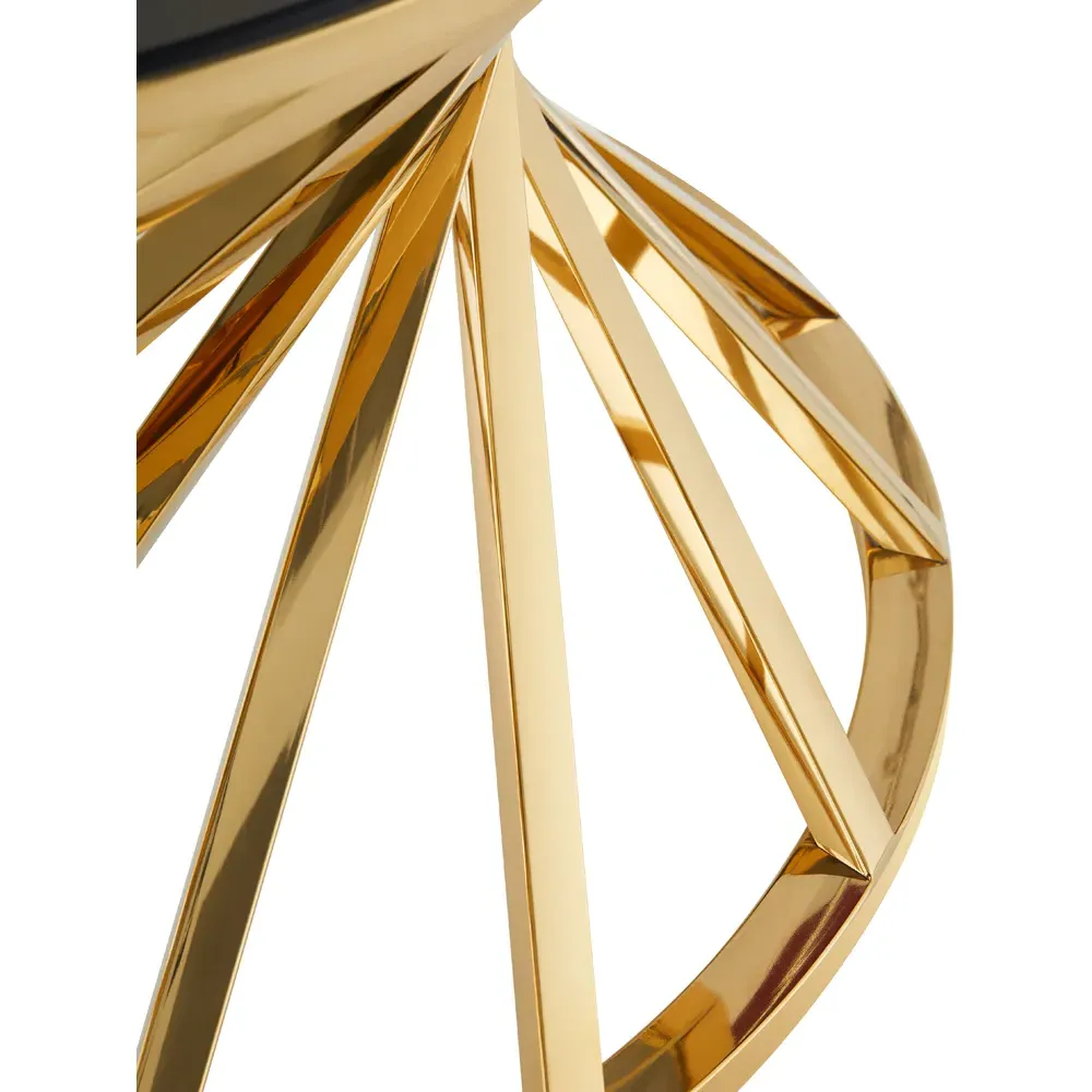 Round Tinted Glass Coffee Table - Gold