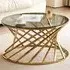 Round Tinted Glass Coffee Table - Gold