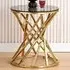 Round Tinted Glass Side Table - Gold