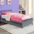 Single Bed Frame with 2 Drawers - Grey, Wood