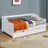 Single Bed Frame with Trundle - White, Wood