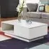 Single Drawer Coffee Table with LED - White, High Gloss