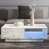 Single Drawer Coffee Table with LED - White, High Gloss