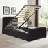 Single Ottoman Bed Frame with Storage - Black, Velvet