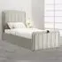 Single Ottoman Bed Frame with Storage - Cream, Velvet