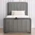 Single Ottoman Bed Frame with Storage - Dark Grey, Velvet