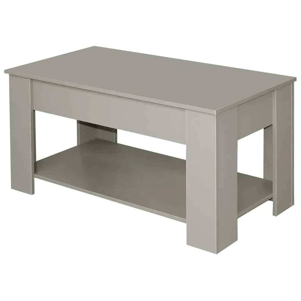 Single Shelf Lift Top Coffee Table with Storage - Grey