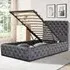 Single Tufted Bed Frame with Storage - Grey, Fabric
