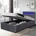 Small Double Ottoman Bed Frame with LED Storage - Dark Grey
