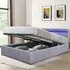 Small Double Ottoman Bed Frame with LED Storage - Grey