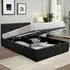 Small Double Ottoman Bed Frame with Storage - Black, Faux Leather