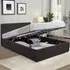 Small Double Ottoman Bed Frame with Storage - Brown, Faux Leather