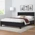 Small Double Sleigh Bed Frame with Padded Headboard - Black, Faux Leather