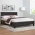 Small Double Sleigh Bed Frame with Padded Headboard - Brown, Faux Leather