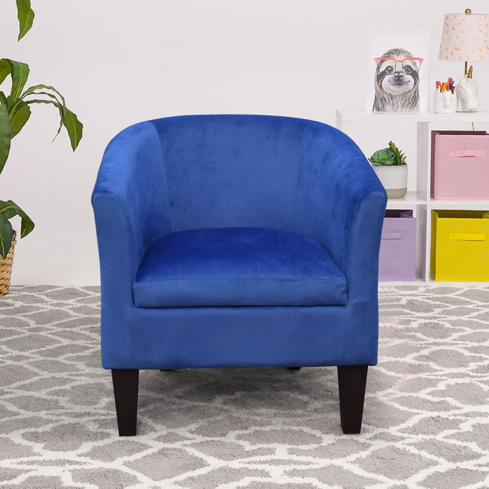 Tub Chair - Blue, Velvet