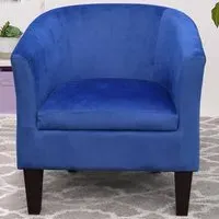 Tub Chair - Blue, Velvet