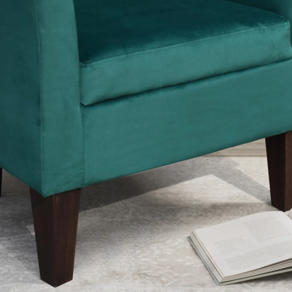 Tub Chair - Green, Velvet