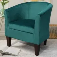 Tub Chair - Green, Velvet