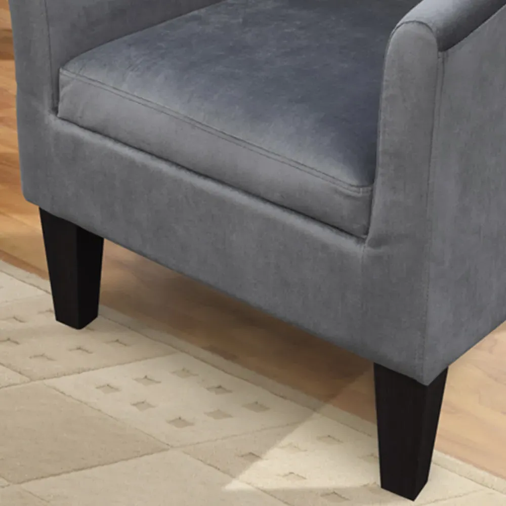Tub Chair - Grey, Velvet