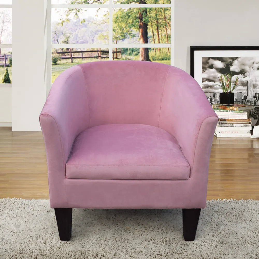 Tub Chair - Pink, Velvet